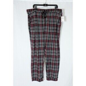 Sonoma PJ Pants XXL Men's Gray Red Plaid Seriously Soft Pajama Drawstring Pocket